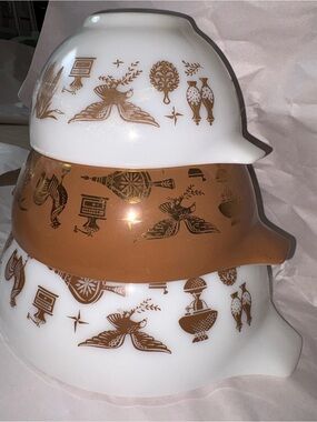 Vintage PYREX Eagle / Wheat Cinderella Mixing Bowls 441 | 442 | 443
